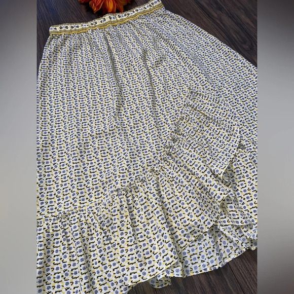 🦋B2G1🦋MAX STUDIO Yellow Peasant Skirt | SMALL | NWT - Picture 4 of 9